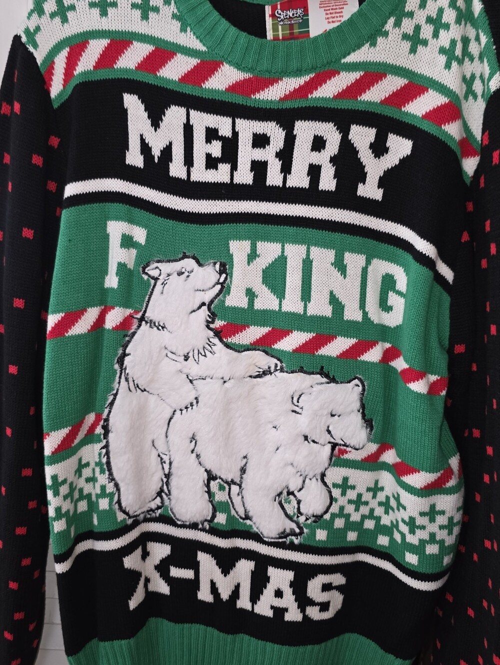 Merry F**king X-Mas Green Novelty Men's Sweater